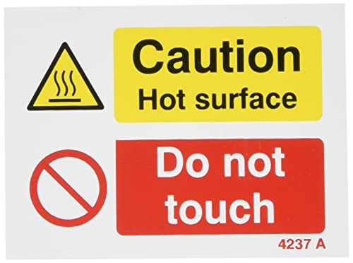 Caledonia Signs 84237A Schild „Caution Hot Surface Do Not Touch“ von Caledonia Signs