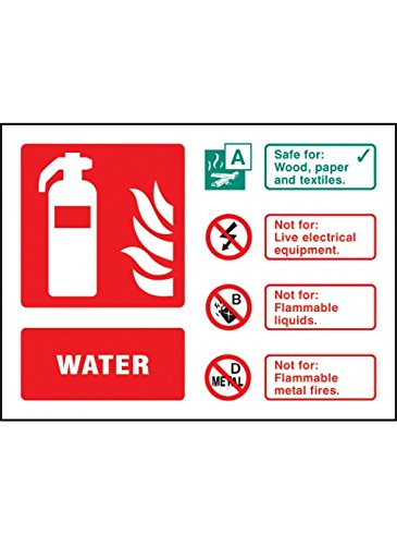 Caledonia Signs 11237D Warnschild für Wasserlöscher aus starrem Kunststoff, D: 150 mm x 100 mm von Caledonia Signs