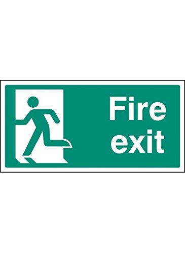 Caledonia Signs 12056J Symbol Fire Exit - Left Symbol, starrer Kunststoff, J: 400 mm x 200 mm von Caledonia Signs