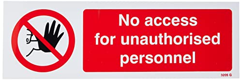 Caledonia Signs 13205G Schild „No Access For Unauthorised Personnel“, starrer Kunststoff, Größe 300 x 100 mm von Caledonia Signs