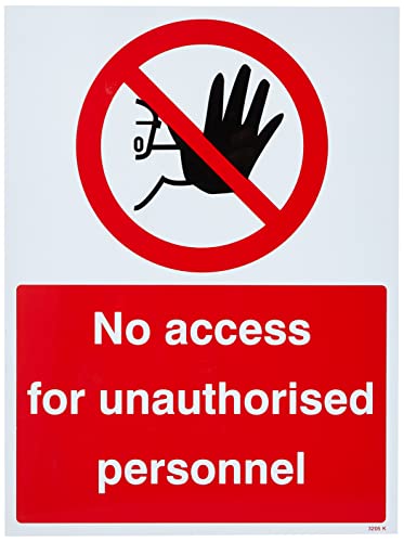 Caledonia Signs 13205K englisches Schild „No Access For Unauthorised Personnel", starrer Kunststoff, Größe 400 x 300 mm von Caledonia Signs