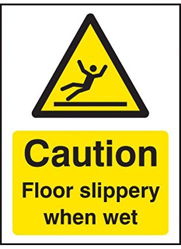 Caledonia Signs 14287 A Vorsicht Floor Slippery When Wet Schild, 100 mm x 75 mm, starrer Kunststoff von Caledonia Signs