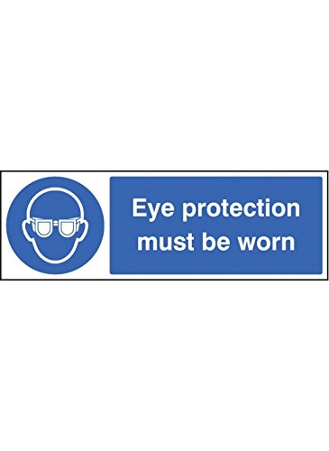 Caledonia Signs 15003M Schild mit Augenschutz muss getragen werden, 600 mm x 200 mm, Hartplastik von Caledonia Signs