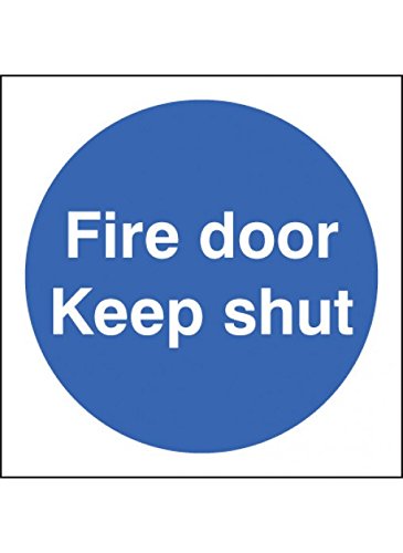 Caledonia Signs 216℉ Fire Door Keep Shut Schild, selbstklebendes Vinyl, 100 mm x 100 mm von Caledonia Signs