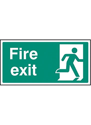 Caledonia Signs 22033L Schild"Final Fire Exit", rechts, selbstklebendes Vinyl, 450 mm x 150 mm von Caledonia Signs