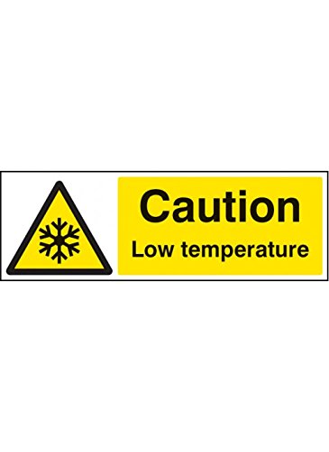 Caledonia Signs 24483G Warnschild, Aufschrift"Caution Low Temperature", selbstklebend, Vinyl, 300 mm x 100 mm von Caledonia Signs