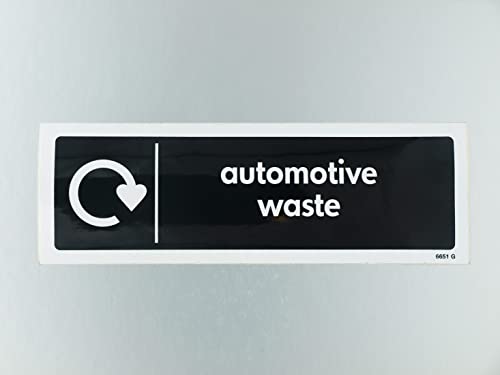 Caledonia Signs 26651G"Wrap Recycling Automotive Waste" Schild, selbstklebendes Vinyl, 300 mm x 100 mm von Caledonia Signs