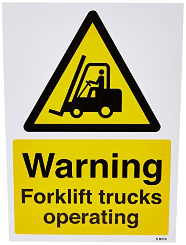 Caledonia Signs 58374 Warnschild mit Aufschrift „Warning. Forklift Trucks Operating“, A4, RP von Caledonia Signs