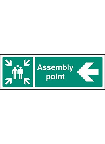 Caledonia Signs 62142H Schild mit Aufschrift"Assembly Point", links, Aluminium, 300 mm x 250 mm von Caledonia Signs