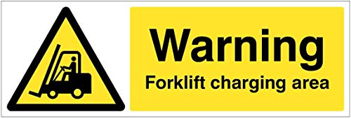 Caledonia Signs Warnschild mit Aufschrift"Warning Forklift Charging Area", starres PVC von Caledonia Signs