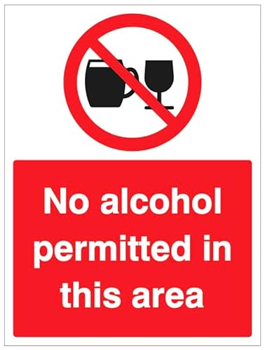 Kein Alkohol in diesem Bereich erlaubt (selbstklebendes Vinyl-Sicherheitsetikett) von Caledonia Signs