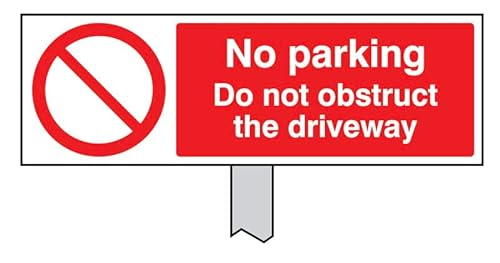 No parking Do not obstruct the driveway verge schild 450 x 150 mm (Pfosten 800 mm) von Caledonia Signs