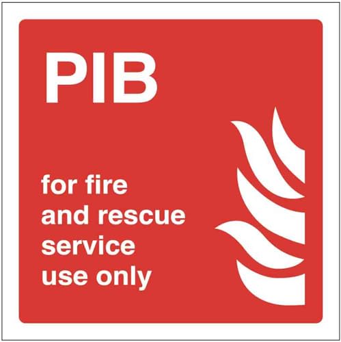 PIB For Fire and Rescue Service Use Only (halbstarres PVC-Sicherheitszeichen) von Caledonia Signs