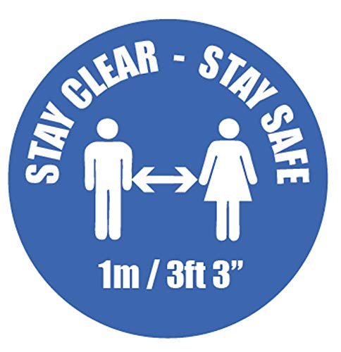 Selbstklebender Vinyl-Aufkleber „Stay Clear Stay Safe“ (200 x 200 mm quadratisch) von Caledonia Signs