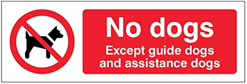 Sicherheitsschild mit Aufschrift "No Dogs Except Guide Dogs and Assistent", Hart-PVC von Caledonia Signs