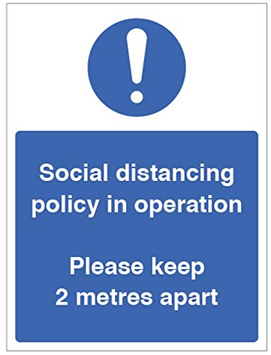 Soziale Distanzrichtlinie, bitte halten Sie 2 Meter Abstand von Caledonia Signs