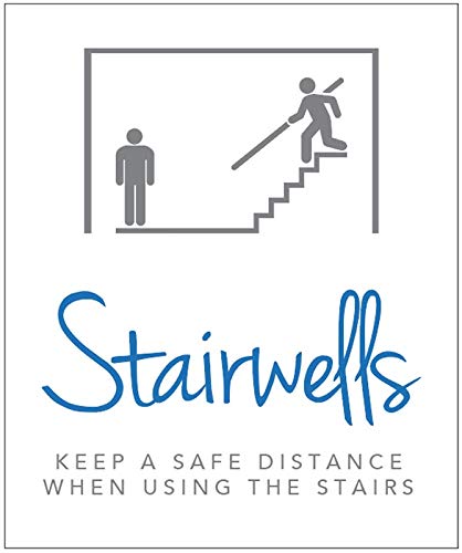 Treppen halten einen sicheren Abstand bei der Verwendung der Treppen von Caledonia Signs
