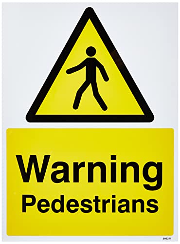 Warnschild für Fußgänger, starr, PVC von Caledonia Signs