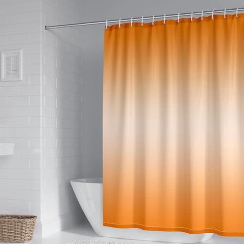 Calefee Duschvorhang 150x200 Antischimmel, Badvorhang Polyester Wasserdicht Orange Farbverlauf, Duschvorhang mit Ösen und Haken Calefee Duschvorhang 150x200 Antischimmel, Badvorhang Polyester Wasserdicht Orange Farbverlauf, Duschvorhang mit Ösen und Haken von Calefee