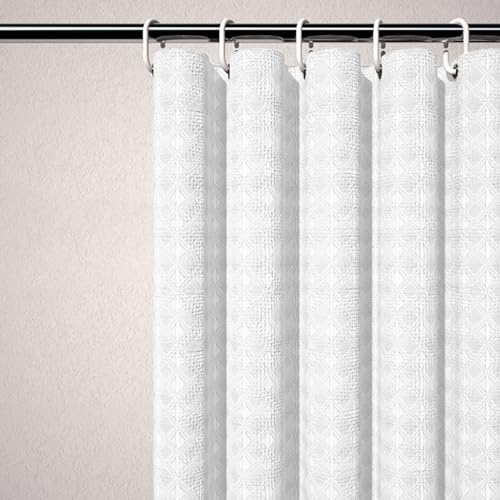 Calefee Duschvorhang Waffeloptik 200x240, Duschvorhang Lang Antischimmel Rhombisches Waffelmuster, Duschvorhänge Wasserdicht mit Ösen von Calefee