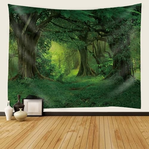 Calefee Wandbehang Groß 300 x 256, Tapisserie Wandteppich Polyester für Schlafzimmer, Wandteppiche Naturlandschaft Bäume von Calefee