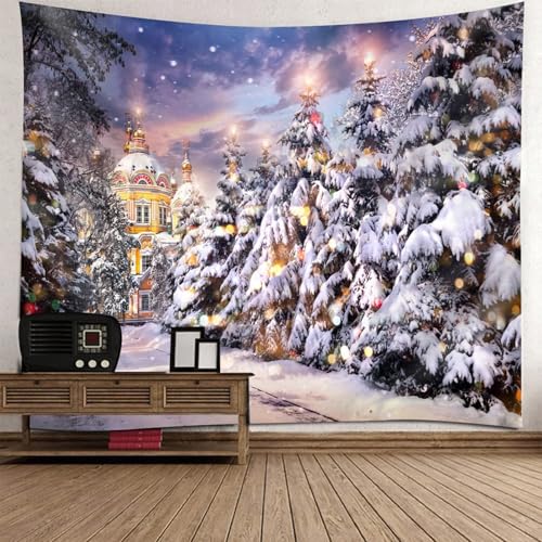 Calefee Wandteppich Groß 350x256cm, Wandbehang für Schlafzimmer Polyester, Tapisserie Winter Naturszene Bäume, Schnee Calefee Wandteppich Groß 350x256cm, Wandbehang für Schlafzimmer Polyester, Tapisserie Winter Naturszene Bäume, Schnee von Calefee