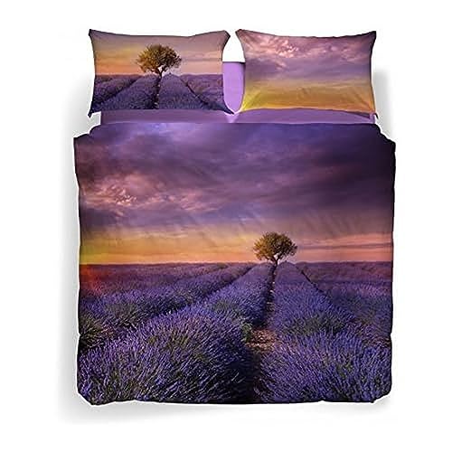 Caleffi Bettbezug Lavender Sunset Doppelbett Caleffi Kollektion Carmassi Marco (1 Sack 255 x 200 + Klappe + 2 Kissenbezüge cm.50 x 80 + 1 Spannbettlaken uni cm.180 x 20 von Caleffi