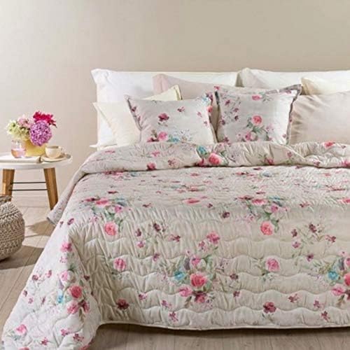 Caleffi 1002594 Flora-Tagesdecke für Einzelbett, Rosa von Caleffi