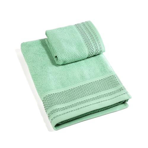 Caleffi Frotnissima - Badetuch Menorca einfarbig Standard Minze von Caleffi