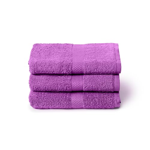 Caleffi Badetuch-Set, groß, 3 Stück, Größe 55 x 105 cm, 100% Baumwolle, weich und saugfähig, ideal für Badezimmer, Gesicht und Alltag, hochwertiges Duschtuch, großes Handtuch von Caleffi