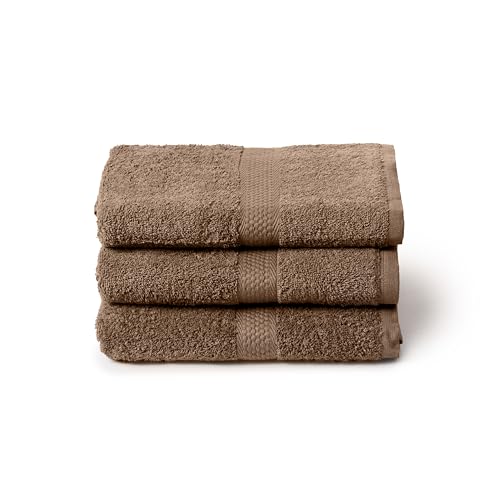 Caleffi Badetuch-Set, groß, 3 Stück, Größe 55 x 105 cm, 100% Baumwolle, weich und saugfähig, ideal für Badezimmer, Gesicht und Alltag, hochwertiges Duschtuch, großes Handtuch von Caleffi