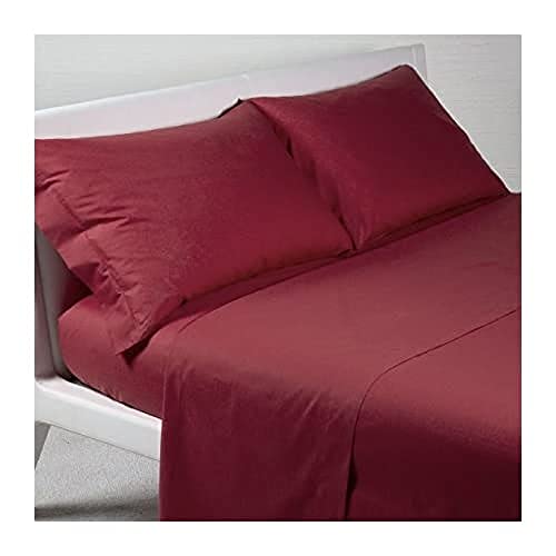 Caleffi - Bettwäsche-Set aus Baumwolle, einfarbig, für Einzelbett, Bordeaux von Caleffi
