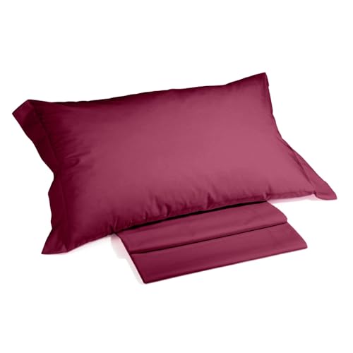 Caleffi - Bettwäsche-Set aus Baumwolle, einfarbig, für Einzelbett, Bordeaux von Caleffi