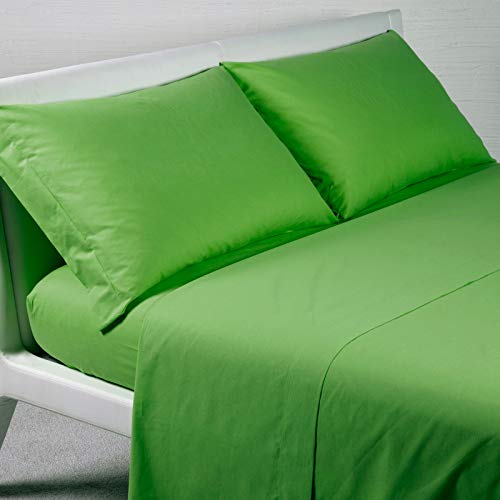 Caleffi Baumwolle, einfarbig, Bettwäsche, Grün, Doppelbett von Caleffi
