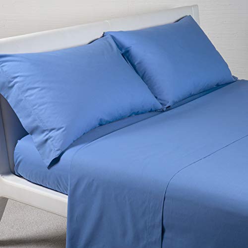 Caleffi - Bettwäsche-Set aus Baumwolle, einfarbig, für Einzelbett, Ozean von Caleffi
