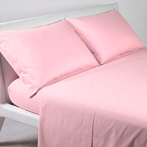 Caleffi - Bettwäsche-Set aus Baumwolle, einfarbig, für Doppelbett, Rosa von Caleffi