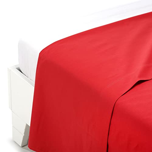 Caleffi Baumwolle, einfarbig, Oberlaken, Rot, Doppelbett von Caleffi