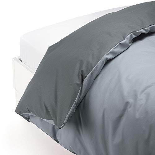 Caleffi - Bettbezug aus Baumwolle, einfarbig, für Doppelbett, Grau von Caleffi
