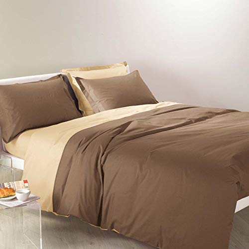 Caleffi Bettbezug für Doppelbett, zweifarbig, Moka, aus Baumwolle – 69658 Caleffi Bettbezug für Doppelbett, zweifarbig, Moka, aus Baumwolle – 69658 von Caleffi