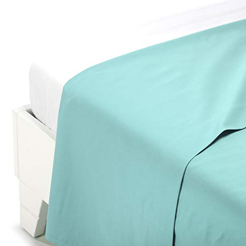 Caleffi - Bettlaken aus Baumwolle, einfarbig, für Doppelbett, Wasser von Caleffi