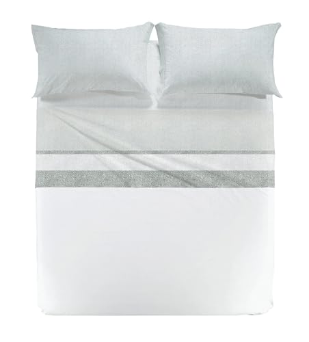 Caleffi - Bettwaren & Bettwäsche, Decke, Bettdecke 255x200 cm, Bettwäsche-Set für Doppelbett, Bettdecken-Bezug 255x200 cm + 2 Kissenbezüge 50x80 cm, 100% Baumwolle, nicht gepolstert, mit 40 cm Schlitz von Caleffi
