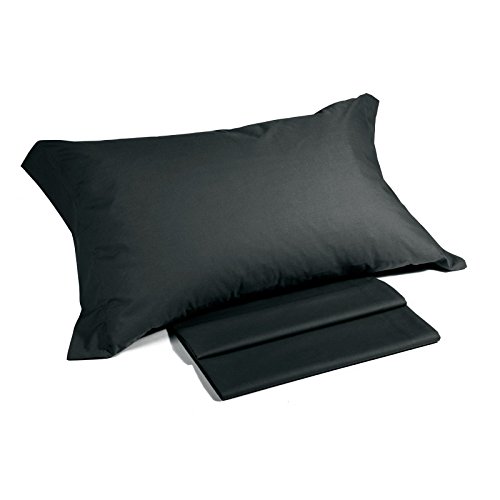 Caleffi - Bettwäsche-Set aus Baumwolle, einfarbig, für Doppelbett, Schwarz von Caleffi