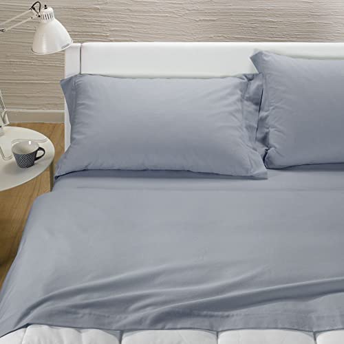 Caleffi - Bettwäsche einfarbig Flanell einfarbig Einzelbett grau von Caleffi