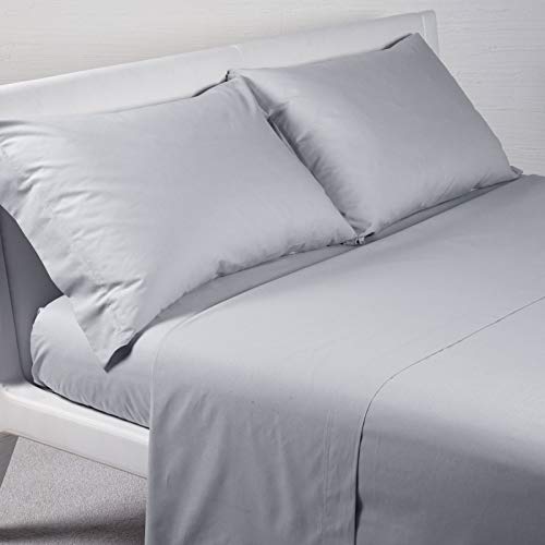 Caleffi Baumwolle einfarbig Bettwäsche-Set, Silber/schwarz, Einzelbett von Caleffi