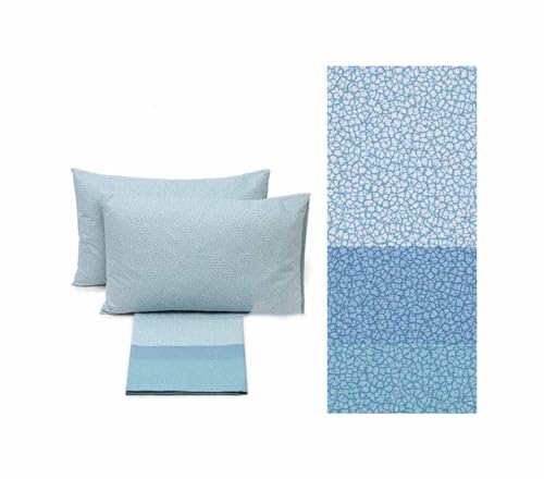 Caleffi - Doppelbett-Set Havana mit Spannbettlaken, 2 Kissenbezügen, 100 % Baumwolle, 240 x 285 cm, Abstraktes Design, Modern, Unisex, Sky, 4 Stück Caleffi - Doppelbett-Set Havana mit Spannbettlaken, 2 Kissenbezügen, 100 % Baumwolle, 240 x 285 cm, Abstraktes Design, Modern, Unisex, Sky, 4 Stück von Caleffi