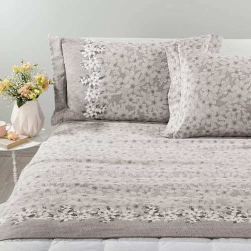Caleffi Fiordaliso Bettwäsche, Baumwolle, Taupe, Doppelbett, 1002026 Caleffi Fiordaliso Bettwäsche, Baumwolle, Taupe, Doppelbett, 1002026 von Caleffi