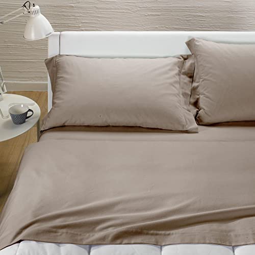 Caleffi Flanell-Bettwäsche-Set, einfarbig, für Doppelbett von Caleffi