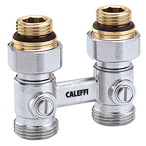 Caleffi Hahnblock DN 20 (3/4"x3/4") Durchgang für Zweirohranschluss, 2er Set von Caleffi