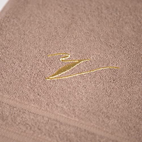 Caleffi Handtuch mit Gästehandtuch aus Baumwolle Bestickt Kaffee - 71318 von Caleffi