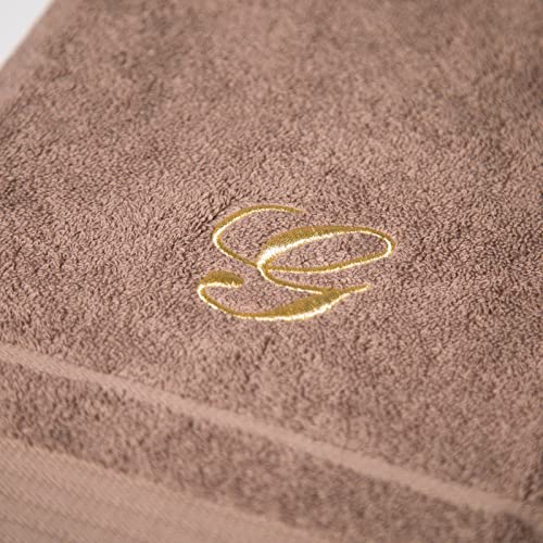 Caleffi Handtuch mit Gästehandtuch aus Baumwolle Bestickt Kaffee - 71328 von Caleffi